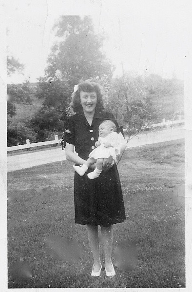 Chuckie's sister-in-law holding his newborn neice 